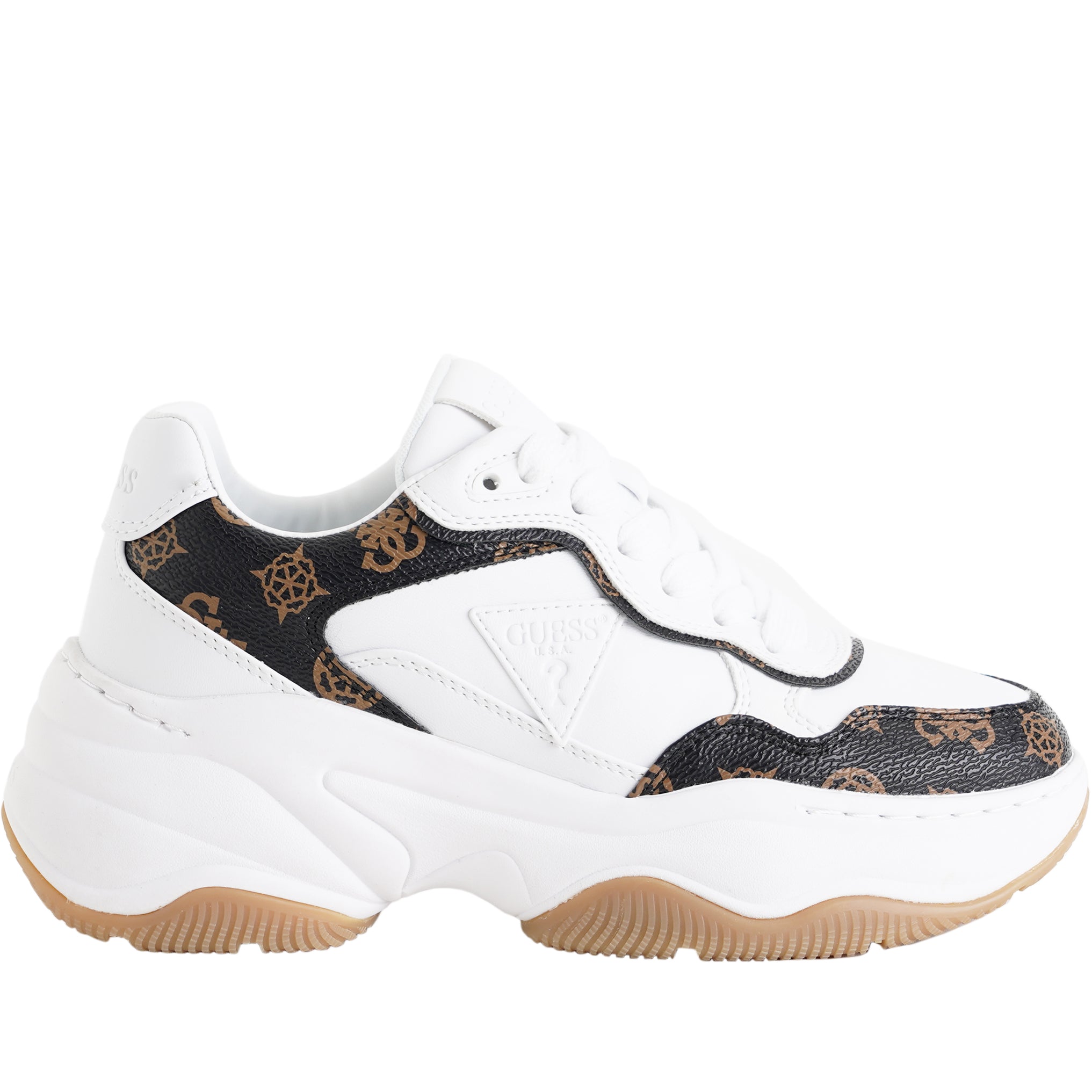 Sneakers GUESS modello Hapyy FLTHPYFAL12 White Brown Donna