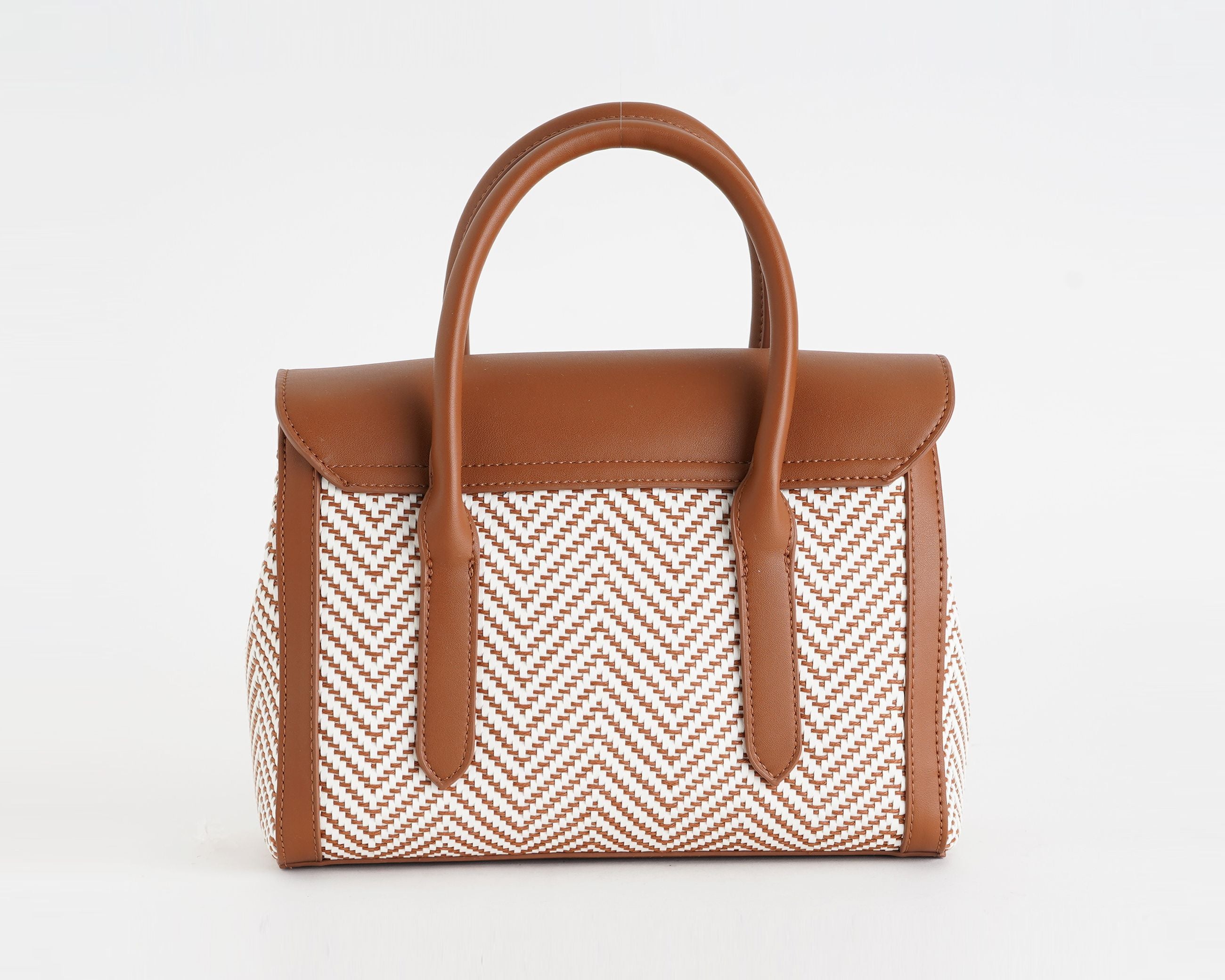 Borsa a mano Sécret Pon-Pon Yalis Straw Small Tan Donna – tracolla regolabile, chiusura clip, 3 scomparti, H.19,5xL.26xP.11 cm