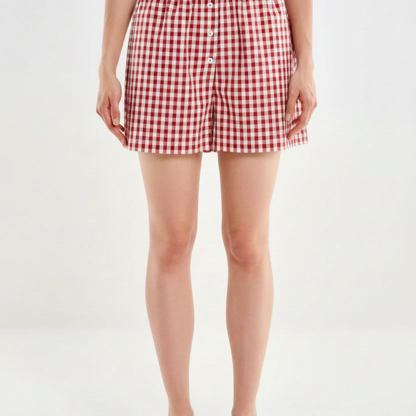 Shorts Vicolo Vichy TAB2581 Naturale/Rosso Donna