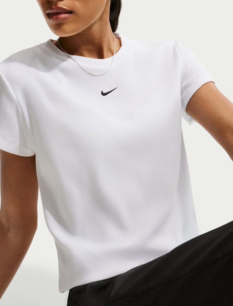 Nike T-Shirt Aderente a Costine HV4994-100 White donna