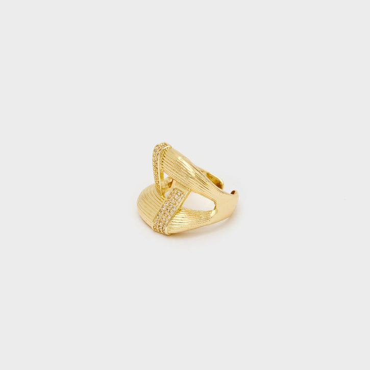 Anello rigato intrecciato NALI' EMAN0407 Oro Donna