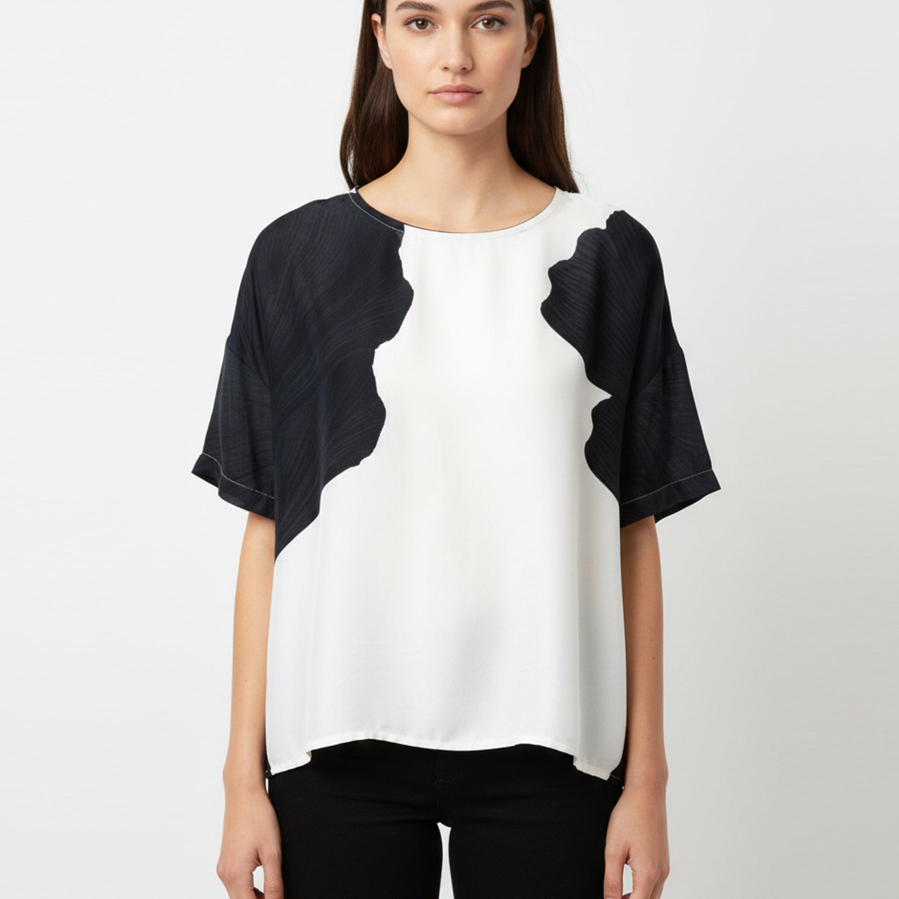 Blusa Anonyme Leaf A76SB087 Nero