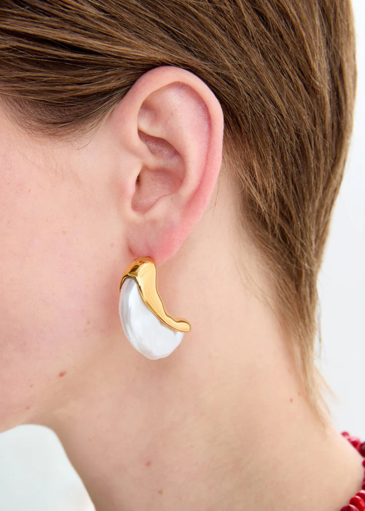 Orecchini Nalì Pendenti Con Perla PWOR0035 Bianco/Oro