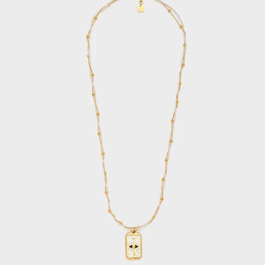 Collana Nalì Cordis con Pendente Cuore LNCL0196 Oro/Panna