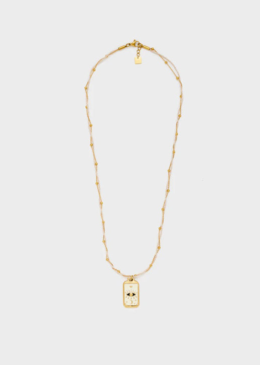 Collana Nalì Cordis con Pendente Cuore LNCL0196 Oro/Panna