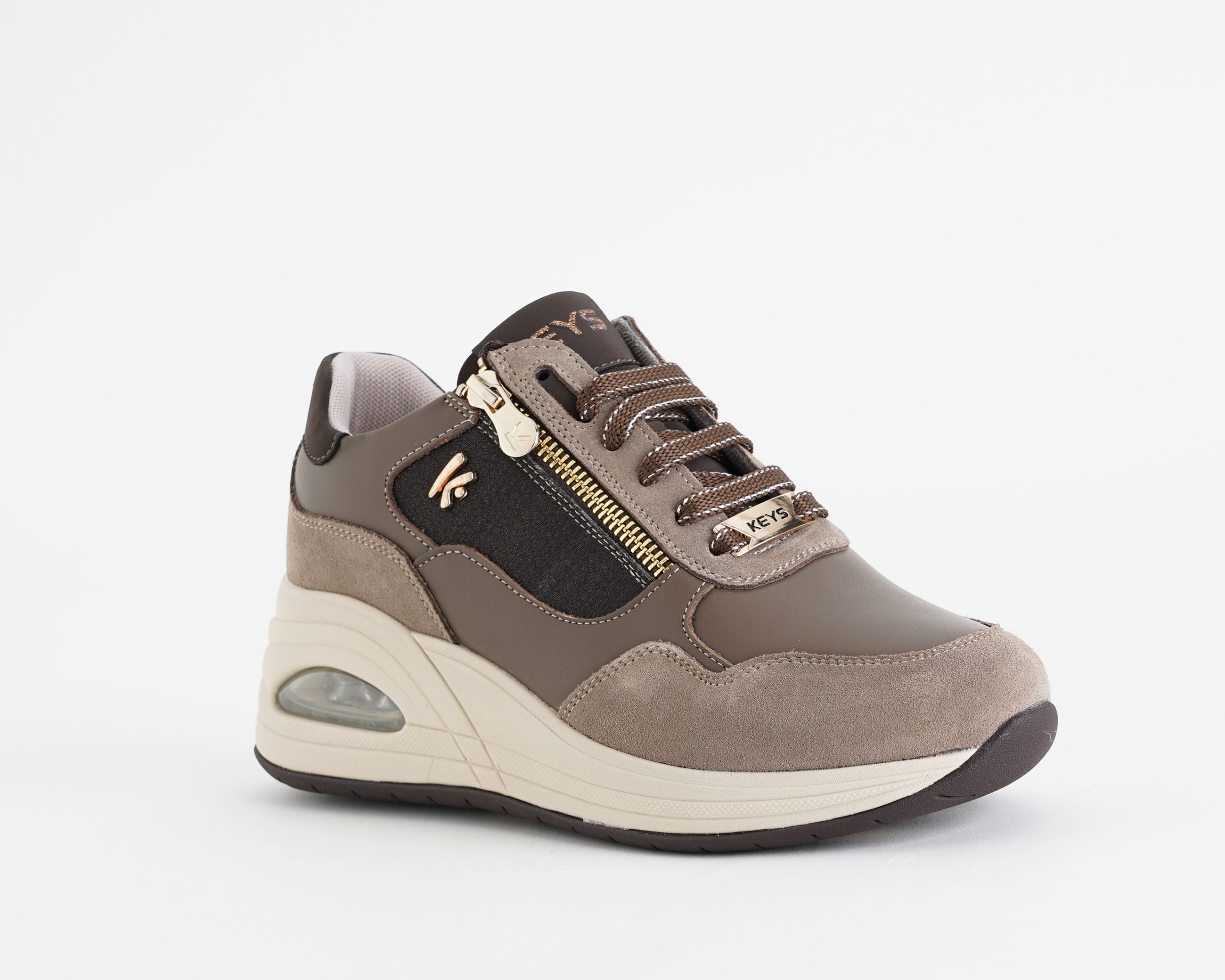 Sneakers con zeppa Keys K-13610 Taupe