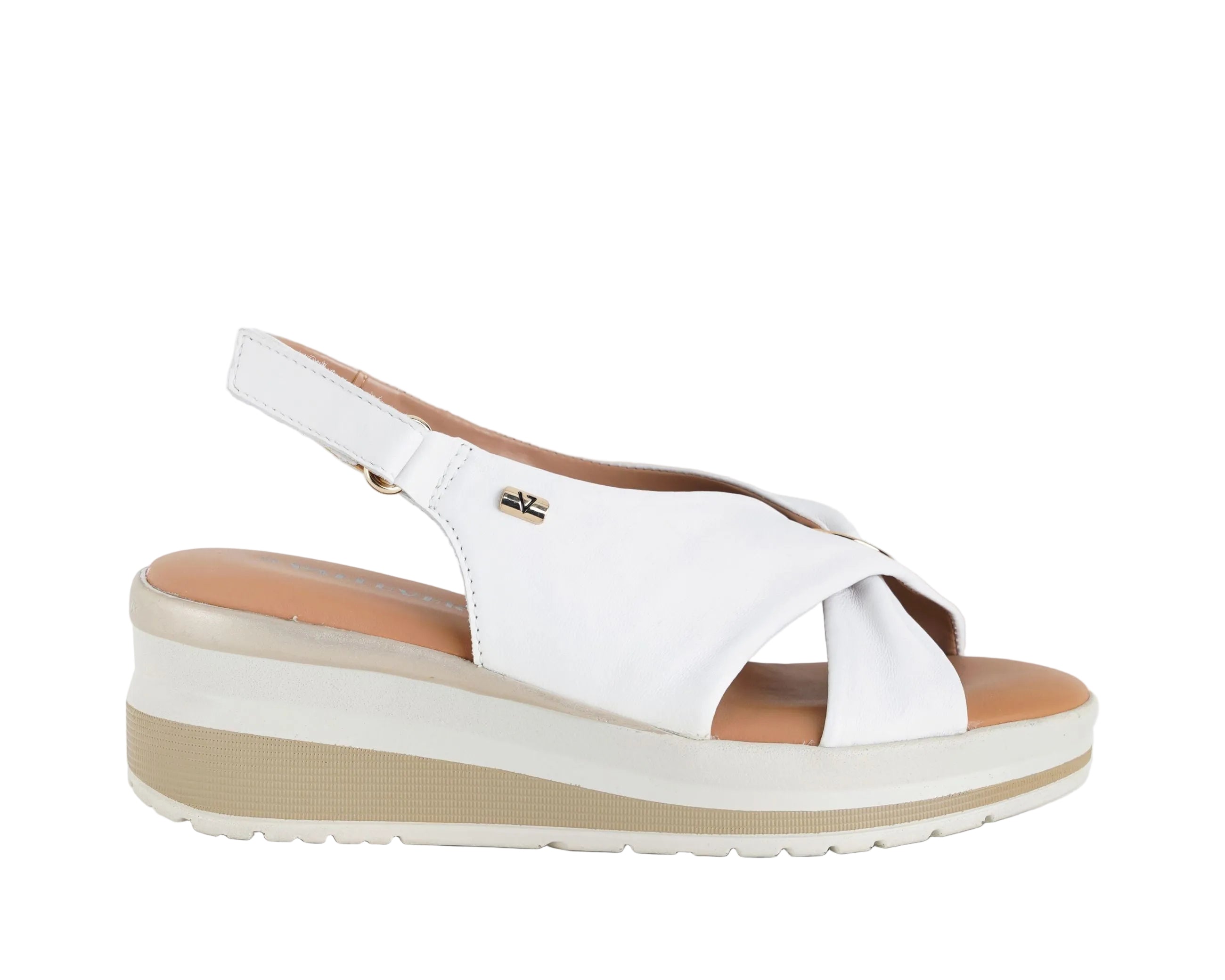 Sandalo alto VALLEVERDE VGI320W PERLA - nappa, zeppa 55 mm, donna