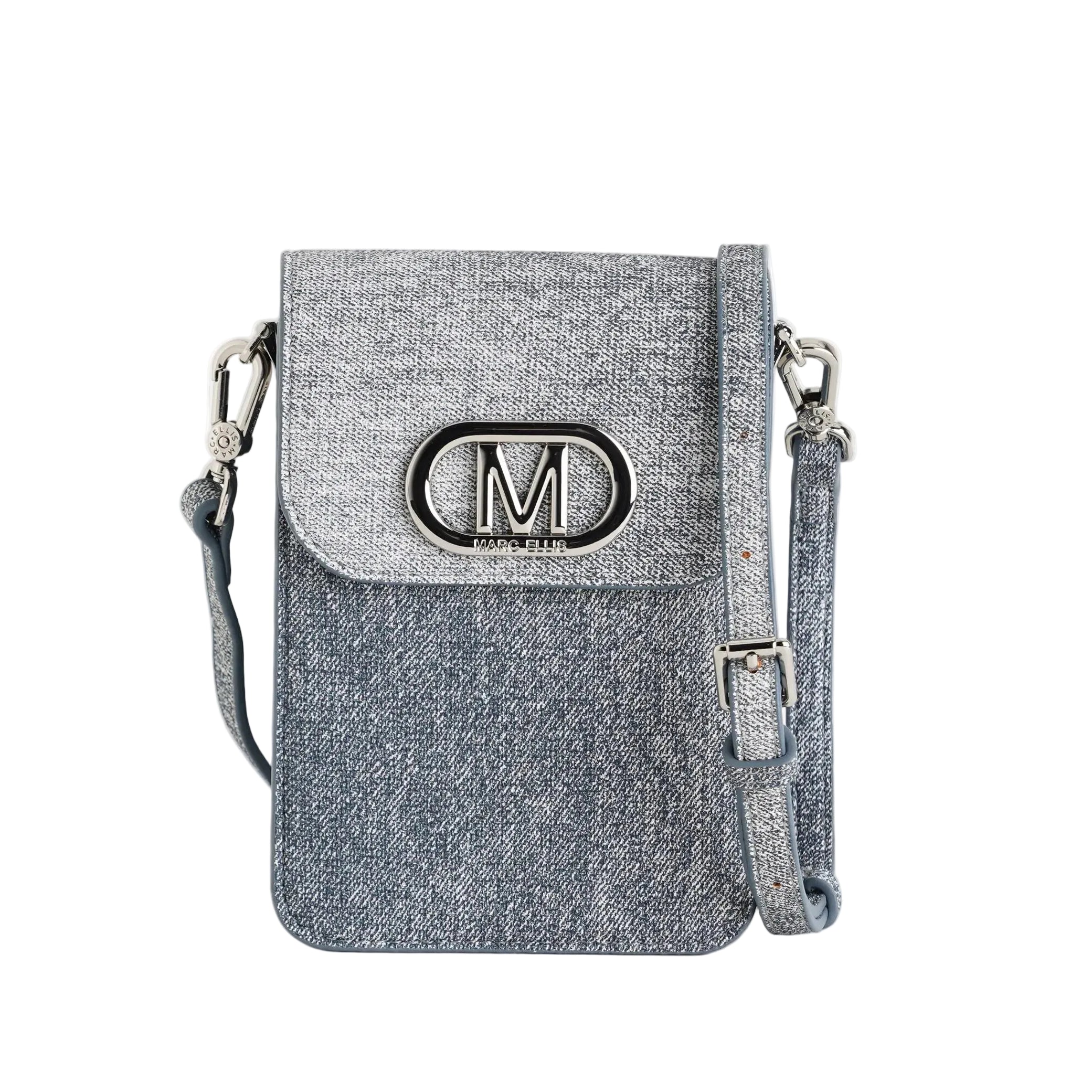 Mini Bag a tracolla Marc Ellis KOURTNEY CASE Jeans/Silver