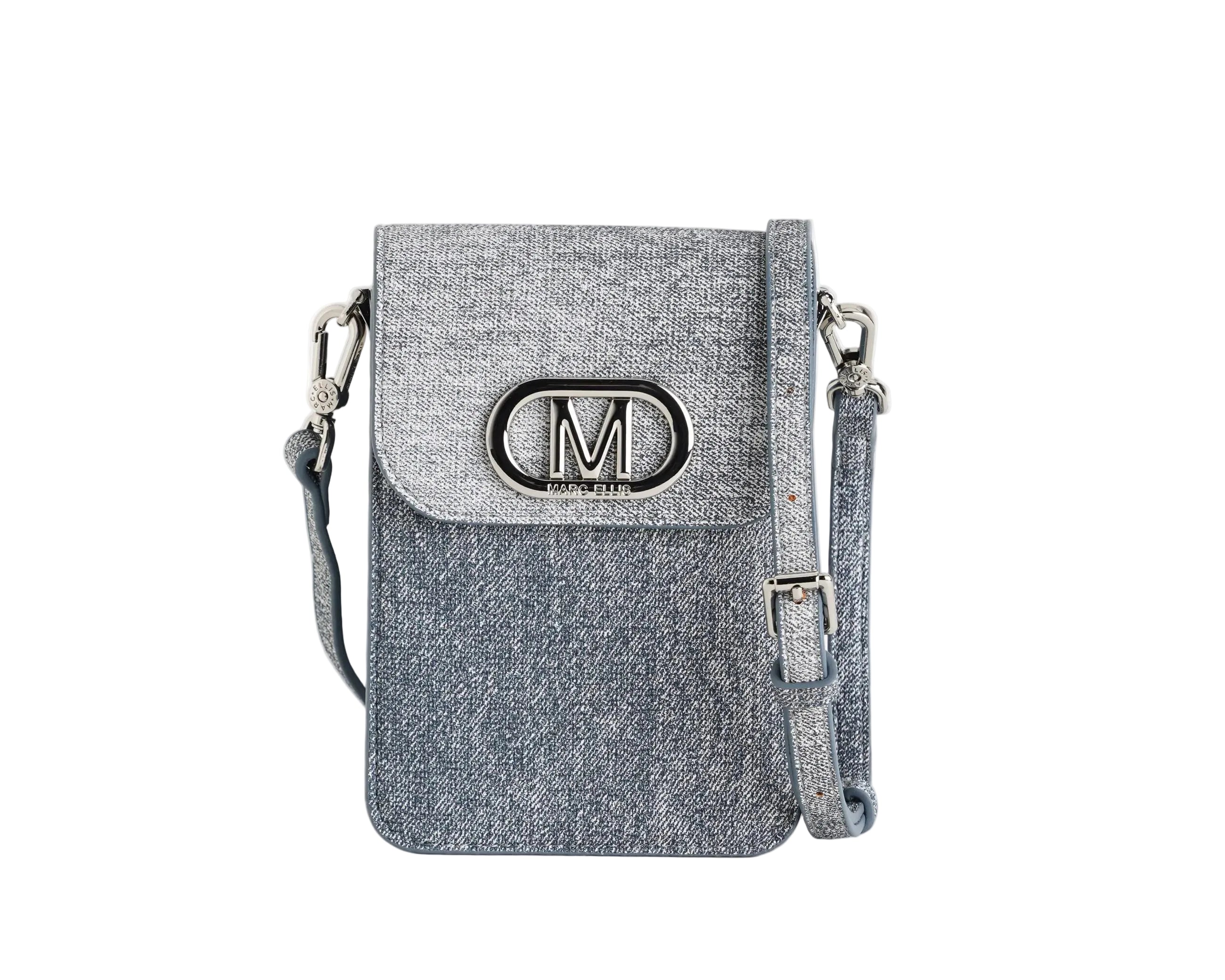 Mini Bag a tracolla Marc Ellis KOURTNEY CASE Jeans/Silver