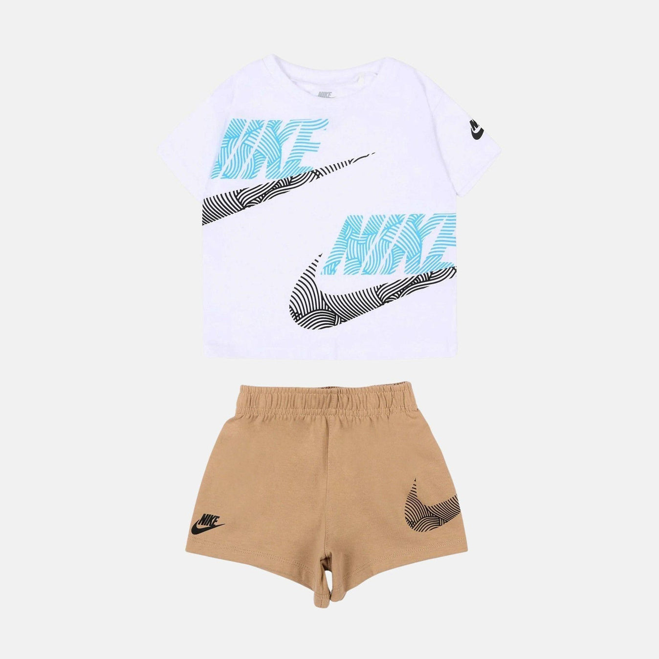 Tuta T-Shirt e Shorts Haddad Nike 66N737-X0L Bianco/Beige Unisex bambino