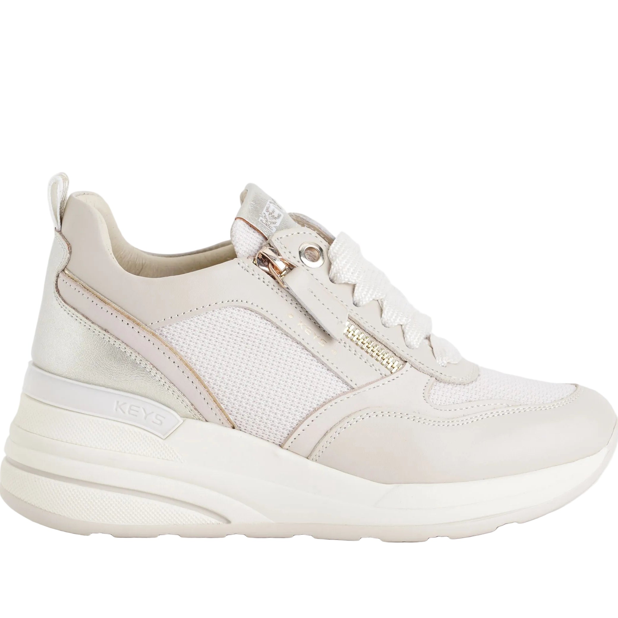 Sneakers alta Keys K-11841 Beige/Platino Donna