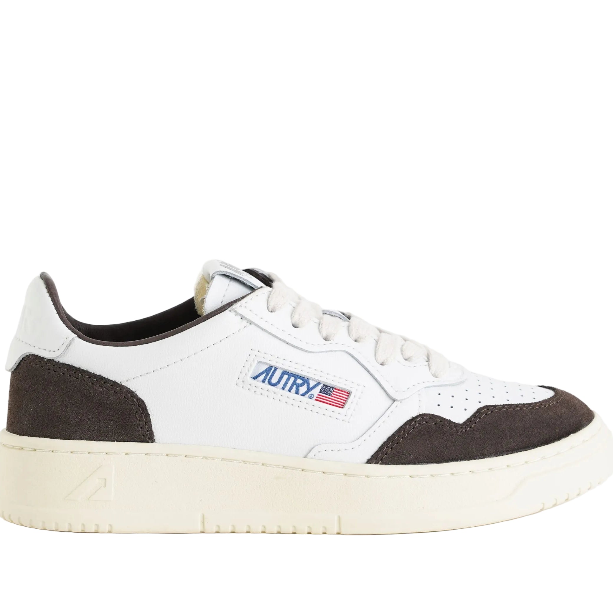 Sneakers in pelle e suede Autry Medalist Low AULW FT19 Bianco/Mogano Donna