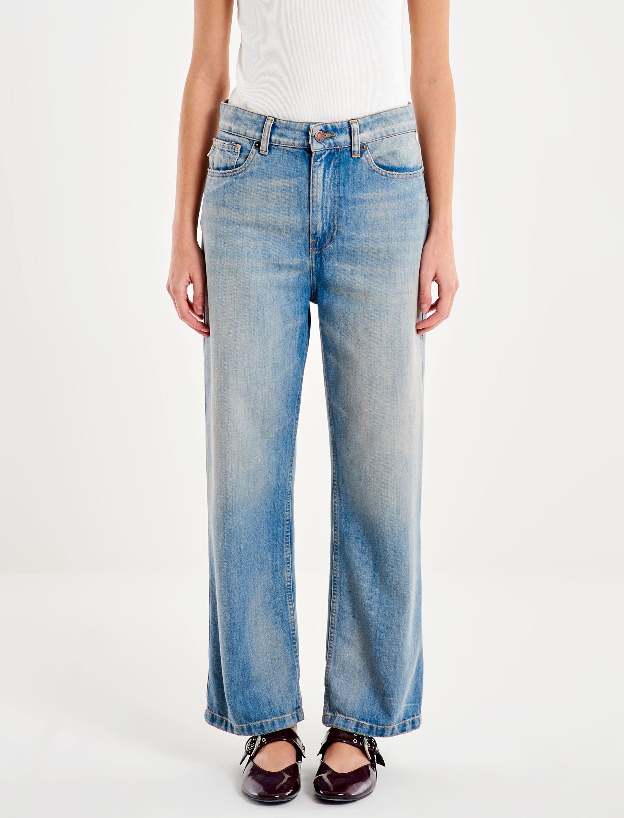 Jeans Vicolo Icon Kate DAB5092 vita alta straight fit denim chiaro effetto vintage donna