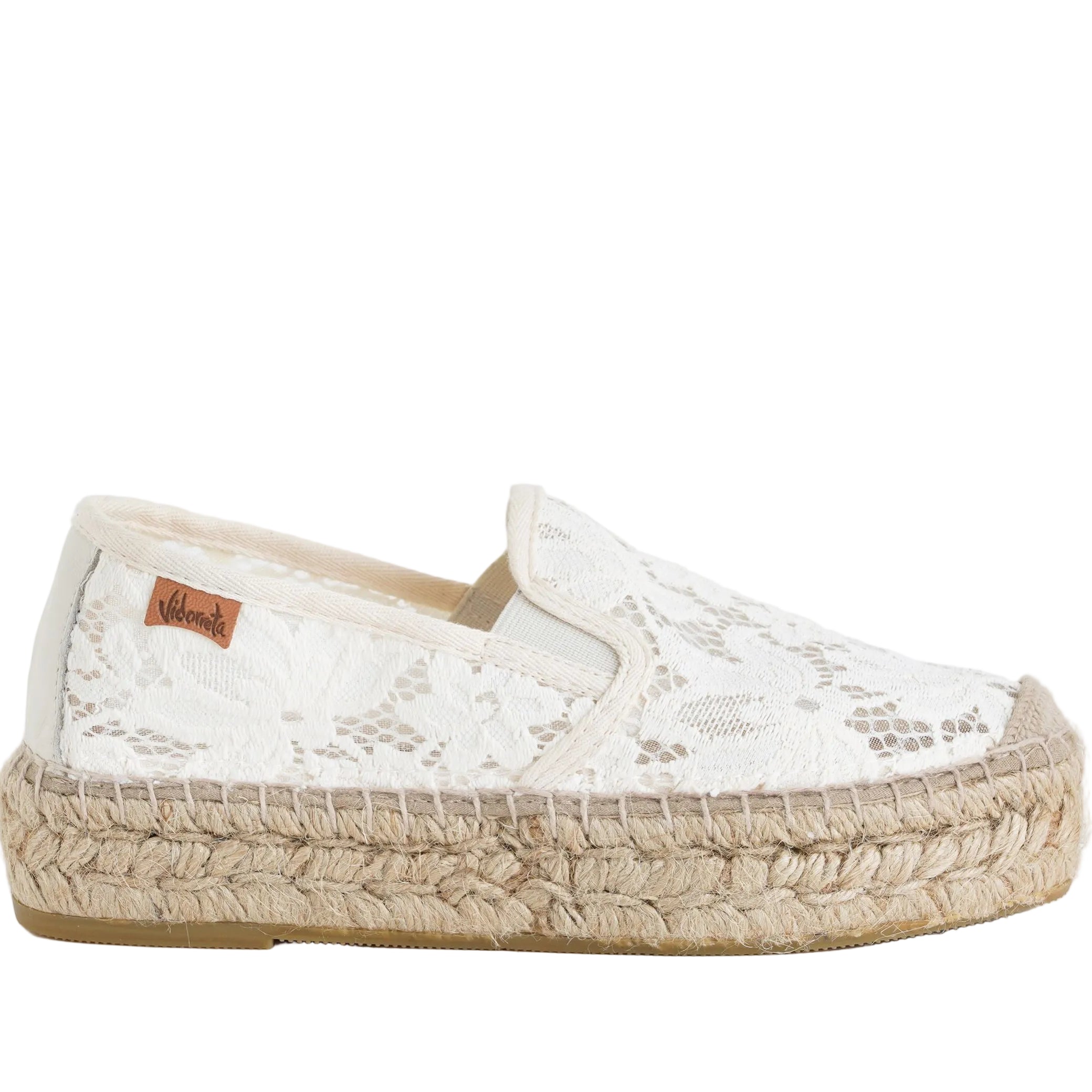 VIDORRETA Espadrillas Normandie 0140N tessuto ricamato bianco donna - art. 0140N