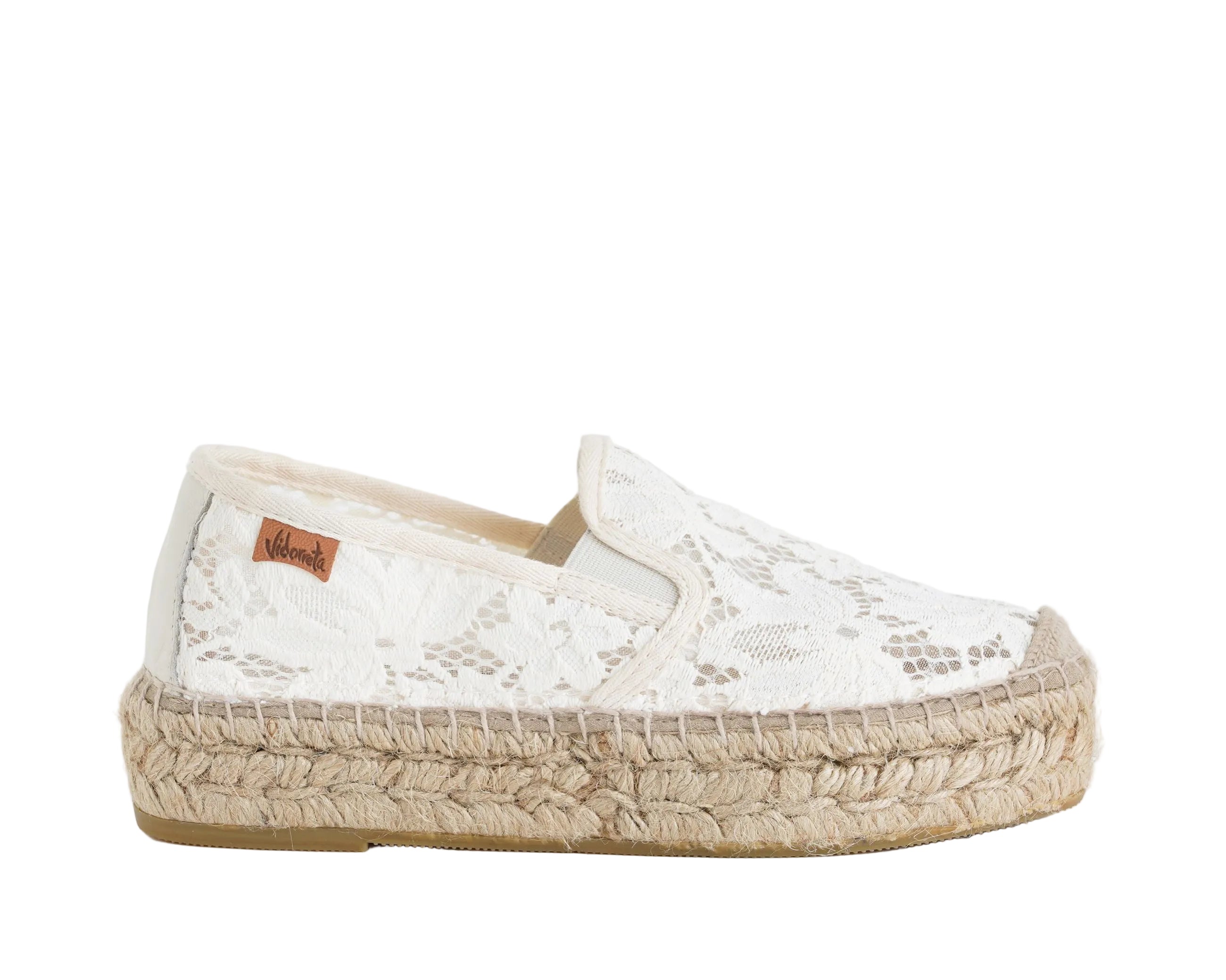 VIDORRETA Espadrillas Normandie 0140N tessuto ricamato bianco donna - art. 0140N