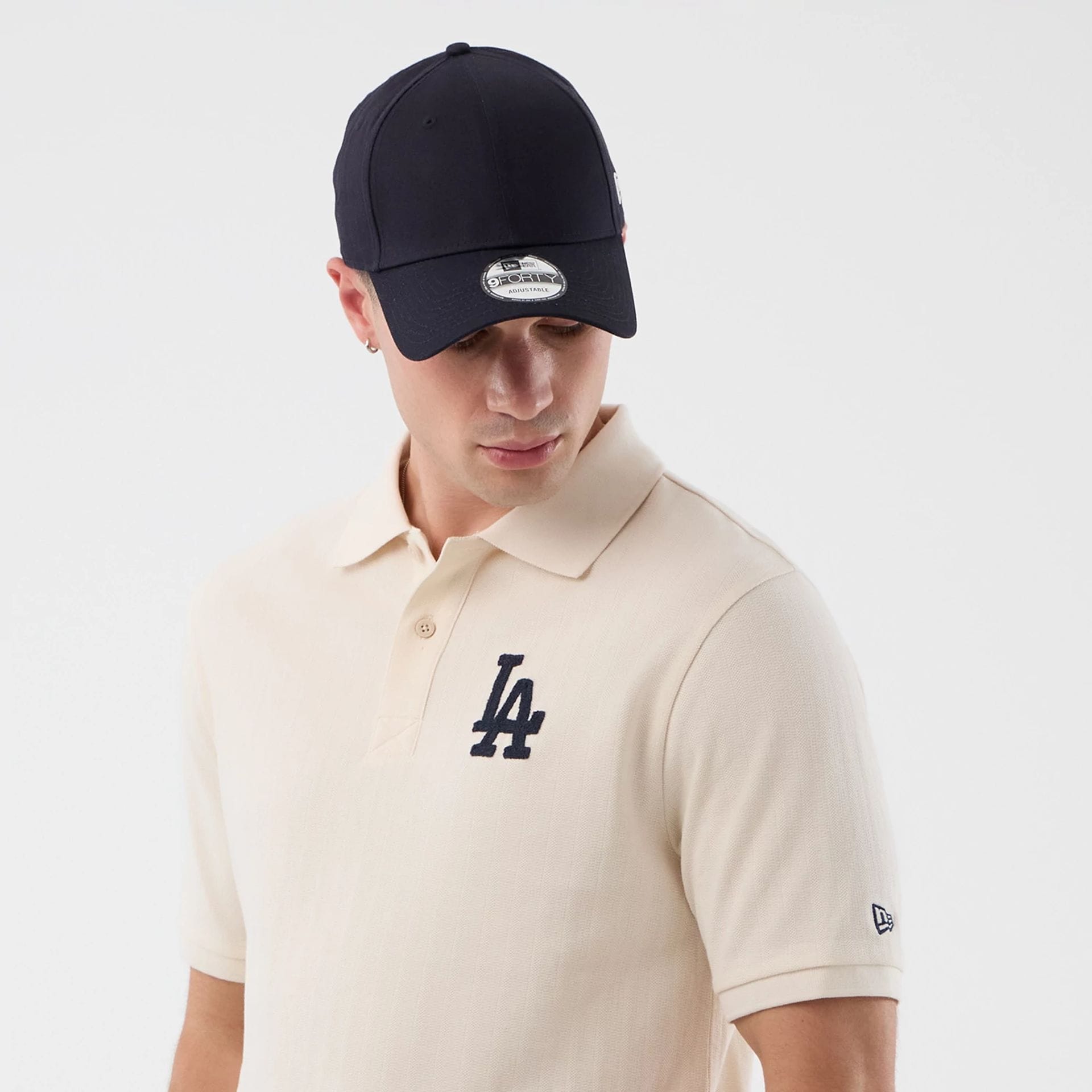 Polo New Era LA Dodgers MLB Rib 60856193 uomo colore bianco Open White (110)