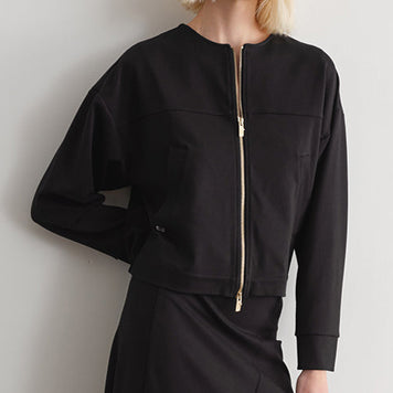 Giacca corta in tessuto tinta unita JIJIL JPI25GI058.0JE0138 Nero Donna