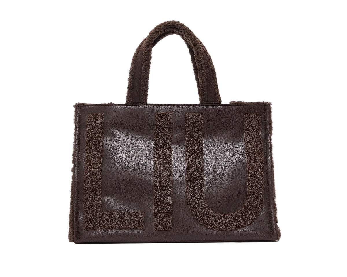 Tote Bag L con logo Liu Jo 2F6037 E0021 Testa di Moro