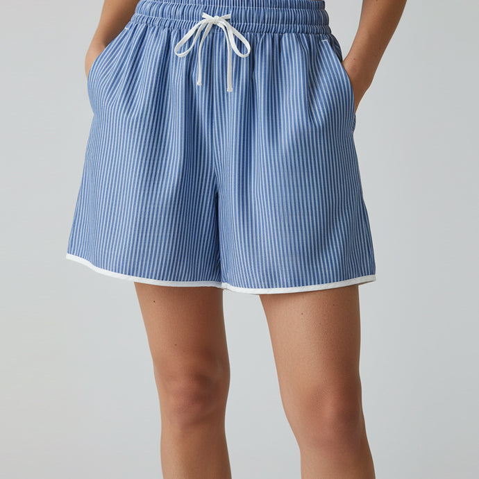 Pantaloncino a righe Vicolo TAB2319 Royal/Bianco