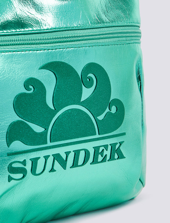 Clutch laminata con logo Sundek AW416ABPU7LA Blu Island