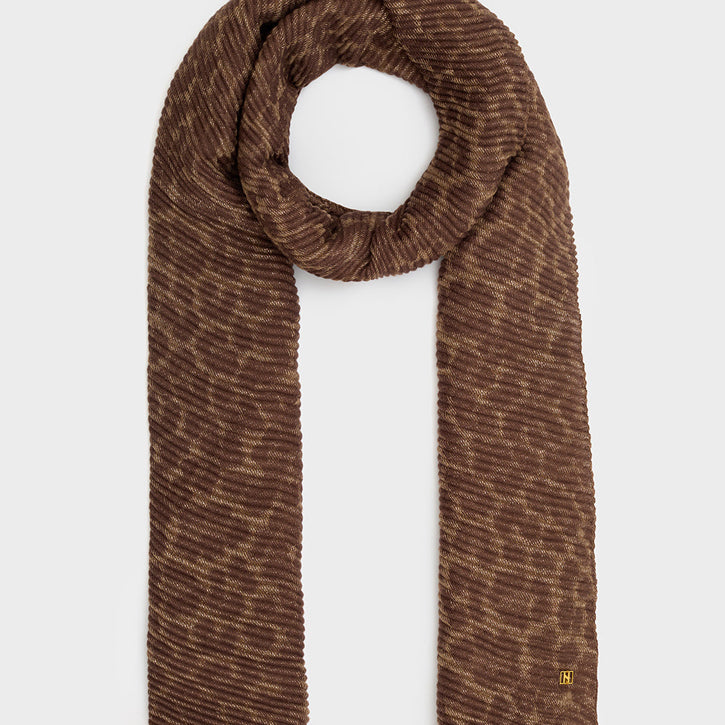 Sciarpa NALI' Animalier Lurex Plisse LASC0295 Marrone Donna