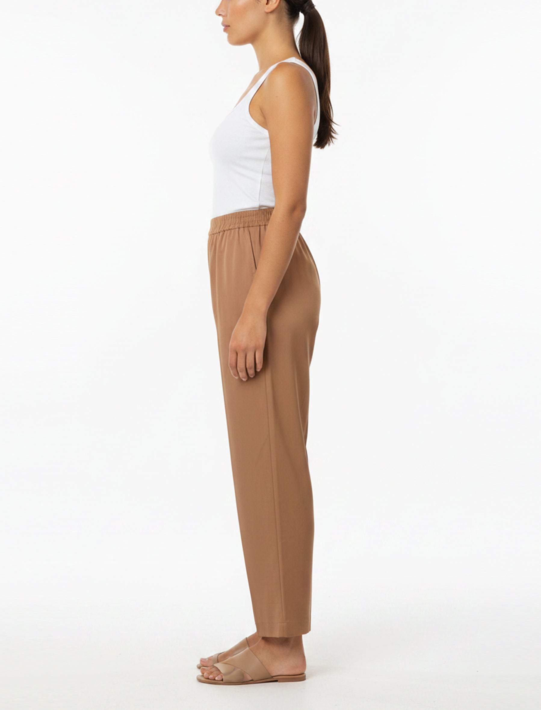 Pantaloni in tencel Aggel SS64109F Sand