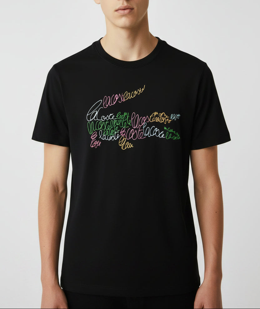 T-Shirt Lacoste bambino nera in cotone – 947832-K96