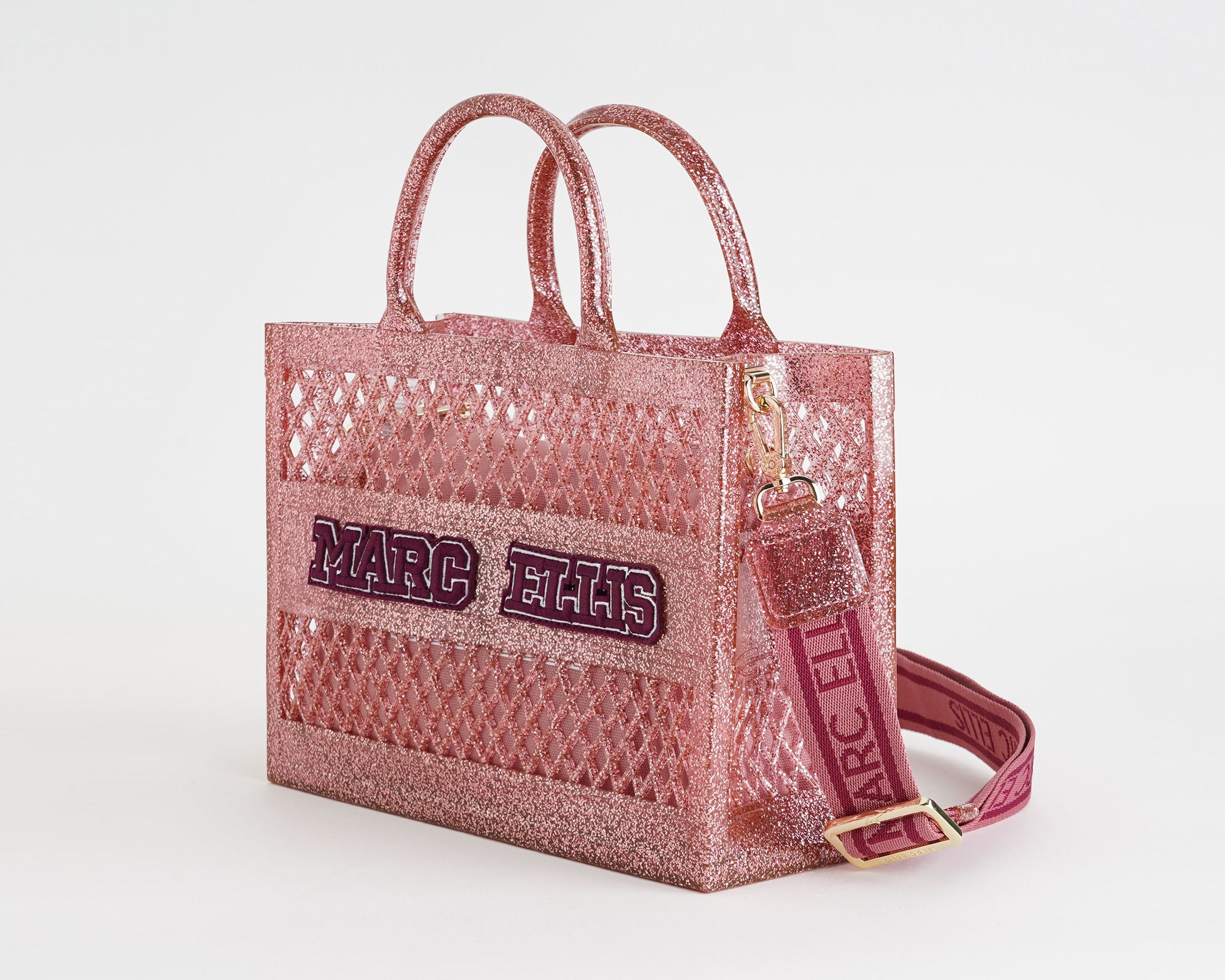 Borsa a mano Marc Ellis Flat Sponge S Donna Nude Glitter Light Gold – Vista laterale