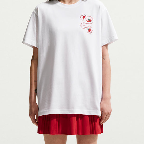 T-Shirt oversize Nike Sportswear Cafe Tomato IH8036-100 donna colore White