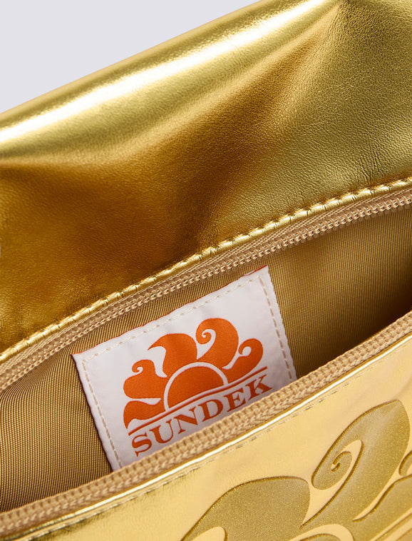 Clutch laminata con logo Sundek AW416ABPU7LA Gold