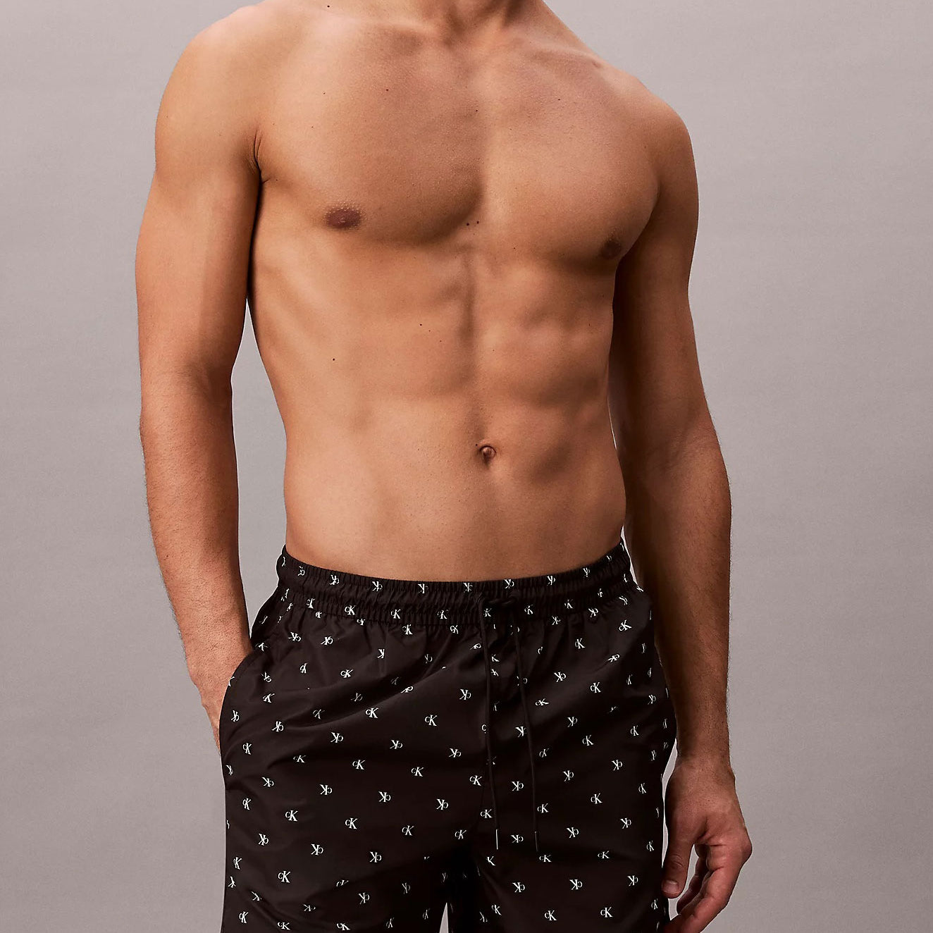 Pantaloncini da bagno Calvin Klein Diamond Logo LV00N61027-PCS Black Uomo