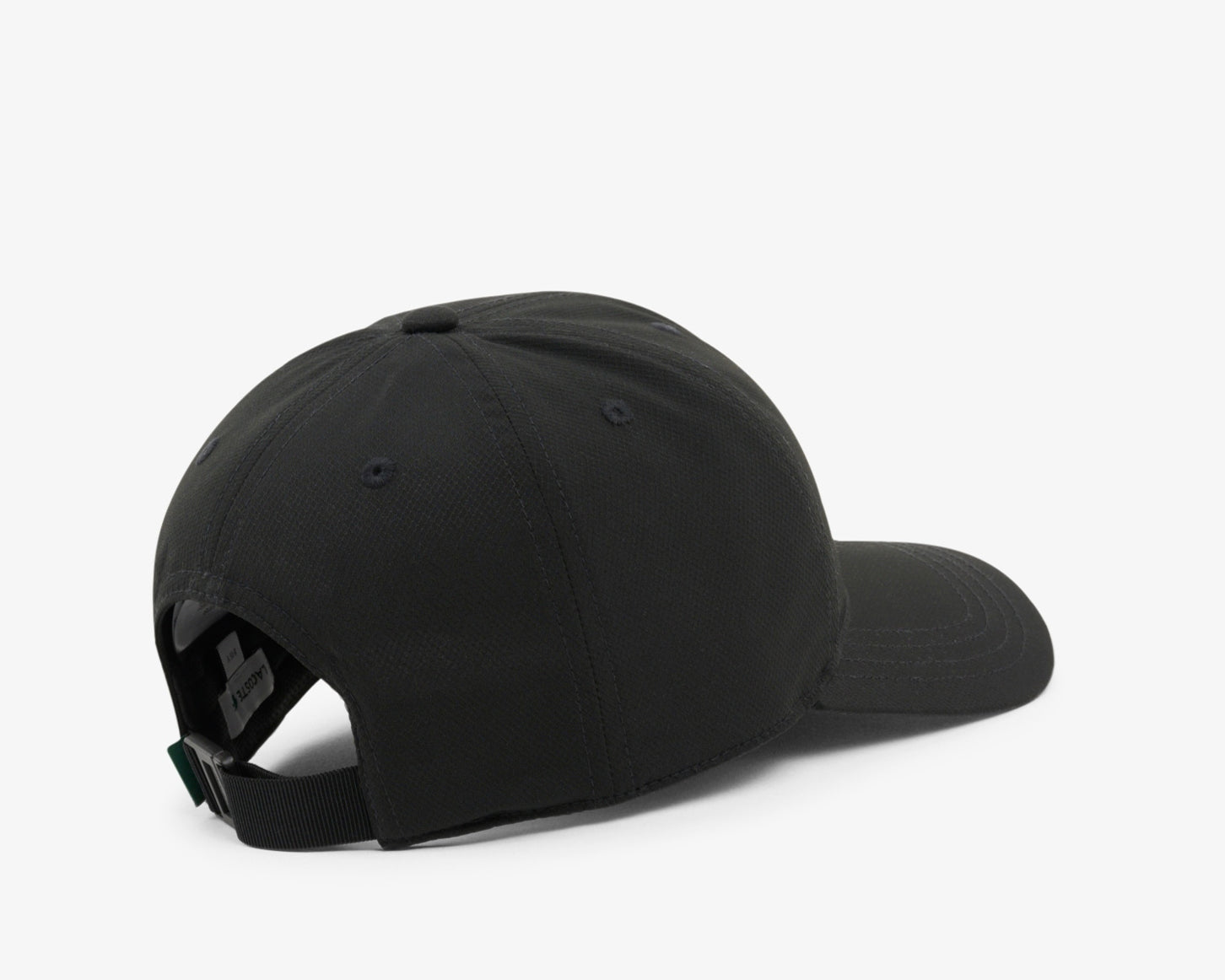 Cappellino sportivo Lacoste RK0846 nero unisex bambino - taffetà a rombi, cinturino regolabile, coccodrillo in silicone