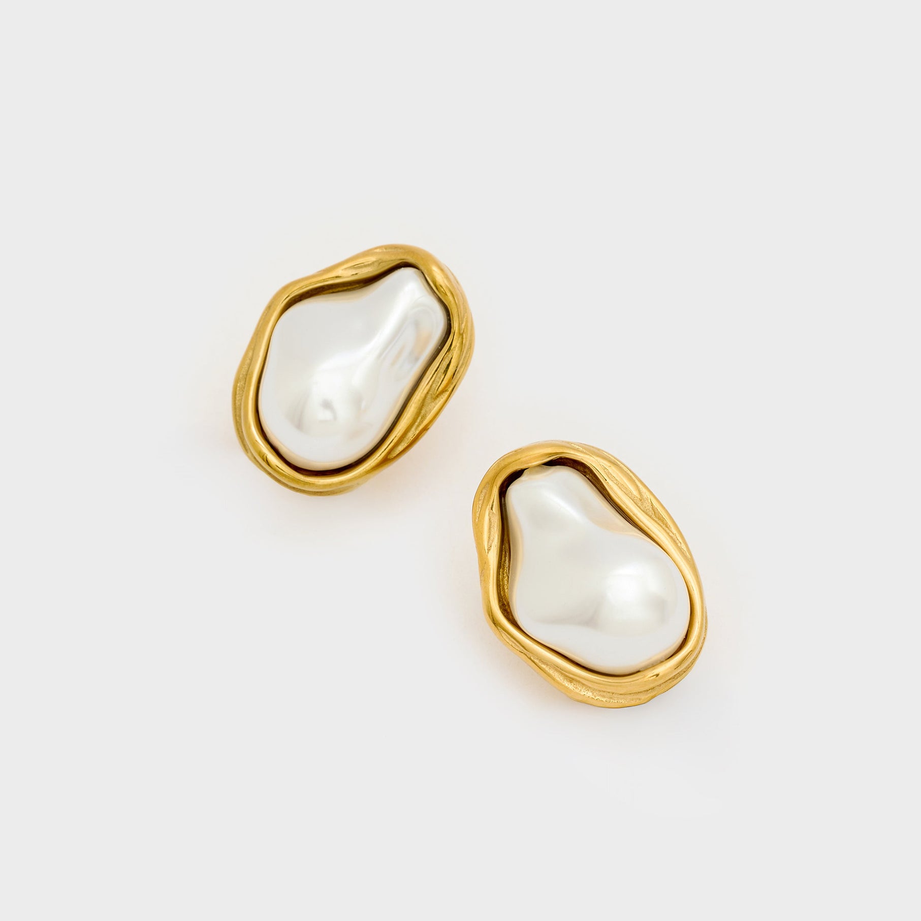 Orecchini Sinuosi Con Perla Nali' PWOR0002 Oro Donna