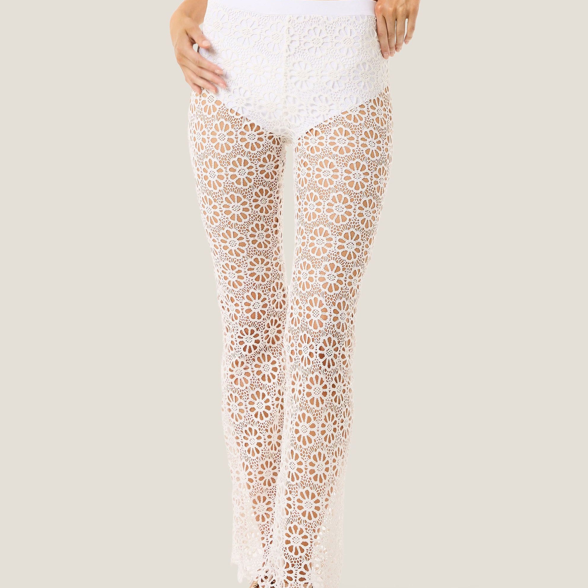 Pantalone 4Giveness Macramè 126WCUPT6108 Bianco Donna