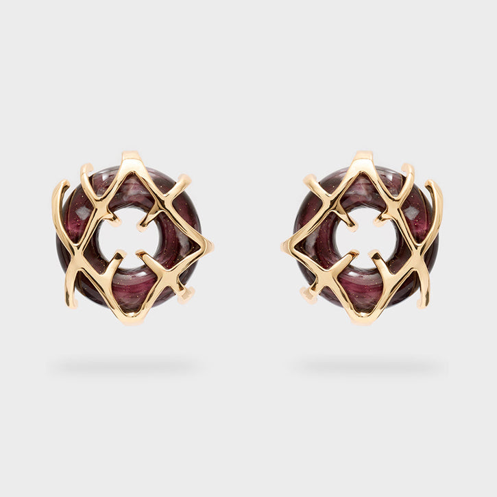 Orecchini Glaze tondi resina NALI' DUOR0070 Oro/Viola Donna