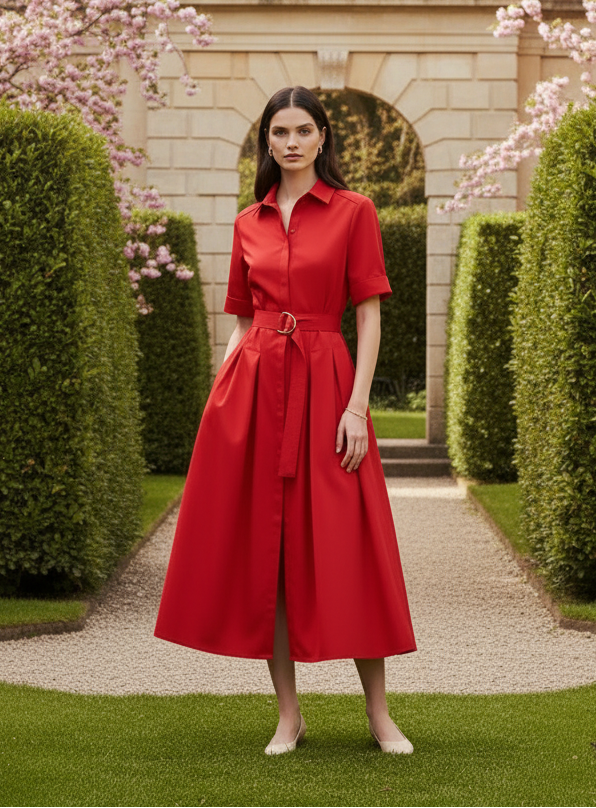 Red Dress Formal Garden
