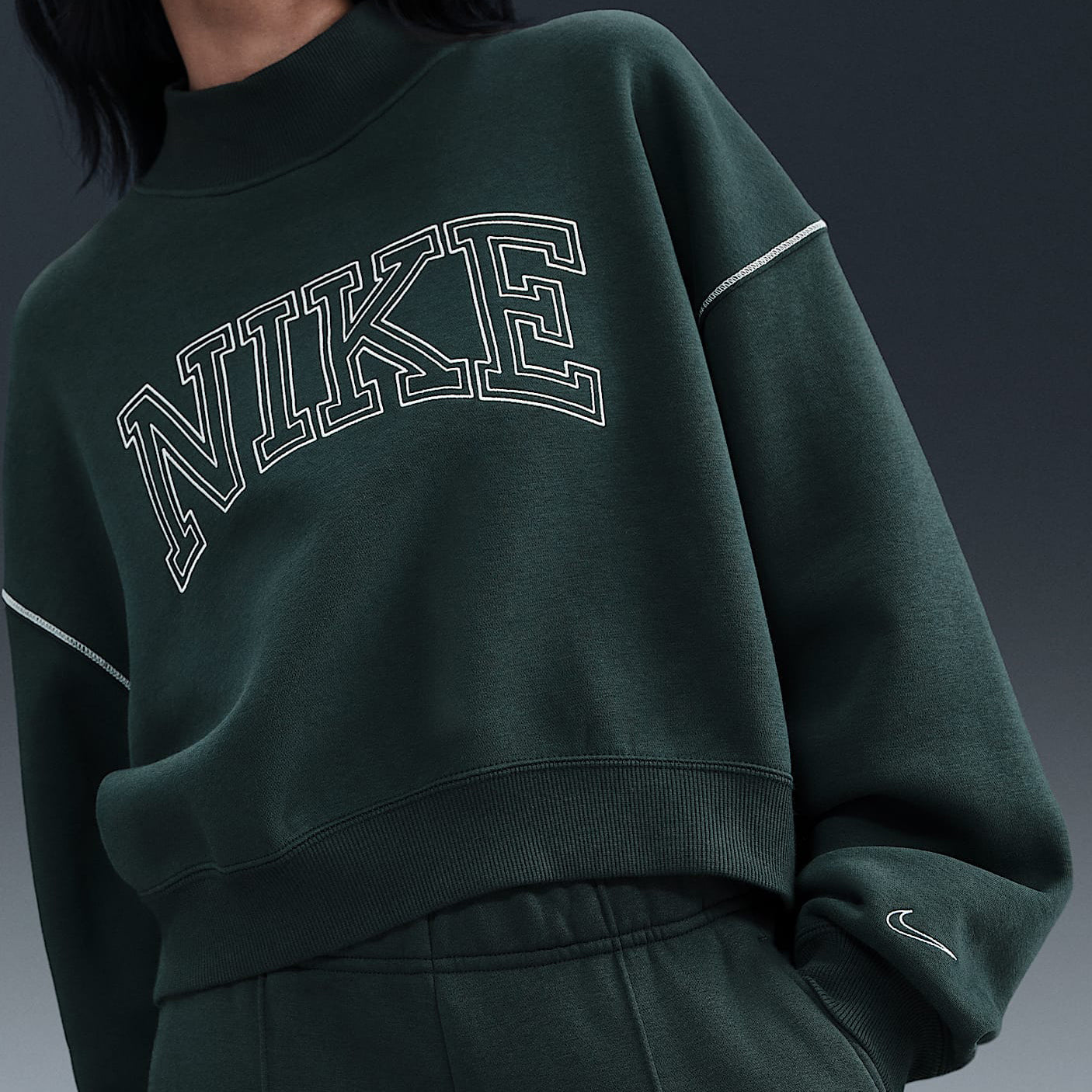 Felpa NIKE SPORTSWEAR PHOENIX LOGO MOCK NECK IM7490-390 Donna