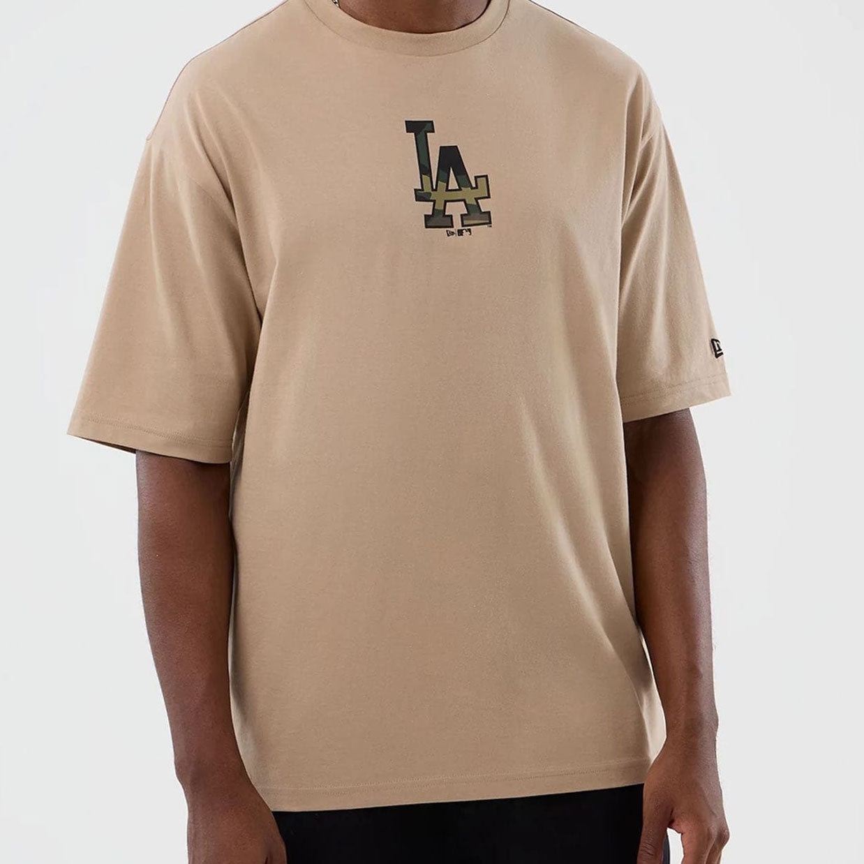 T-Shirt Oversized New Era LA Dodgers MLB Infill 60856216 Beige Uomo