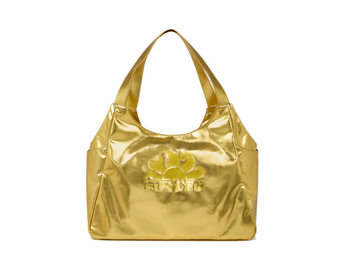 Borsa Shopper laminata con logo Sundek AW417ABPU7LA Gold