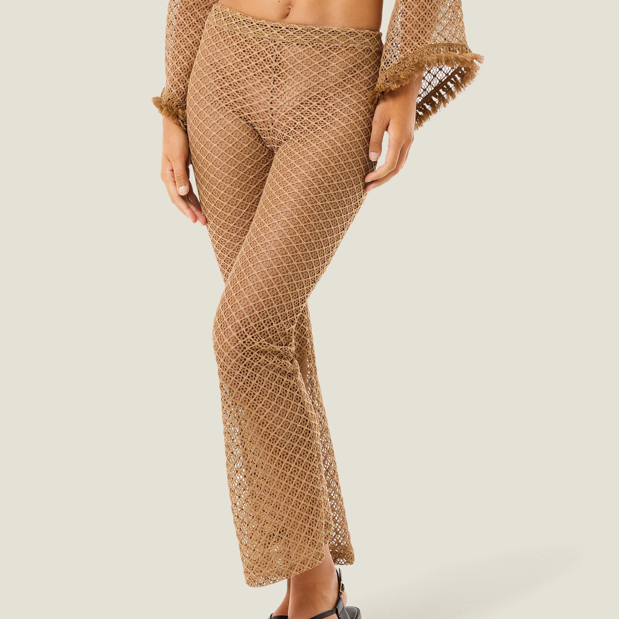 Pantalone 4Giveness Natural Mesh 126WCUPT5617 Cammello