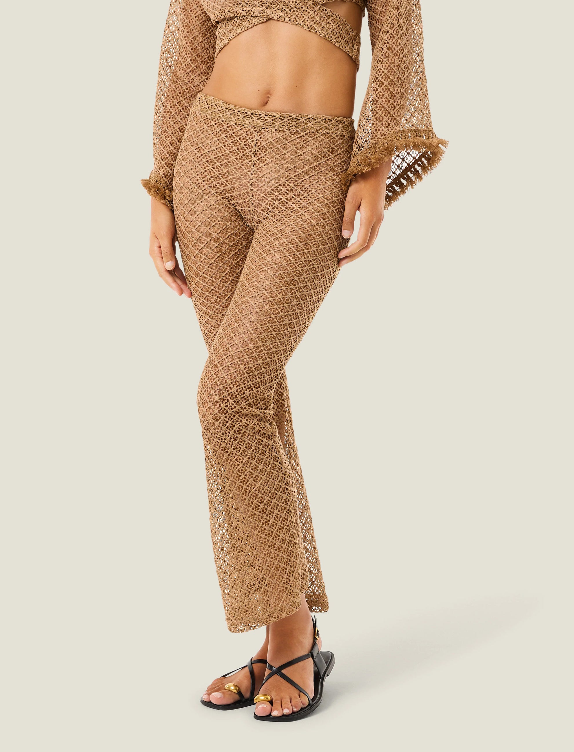 Pantalone 4Giveness Natural Mesh 126WCUPT5617 Cammello
