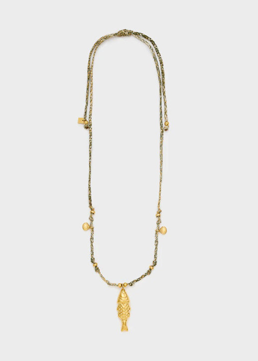 Collana Nali' con cordino e ciondoli sea LNCL0199 Verde