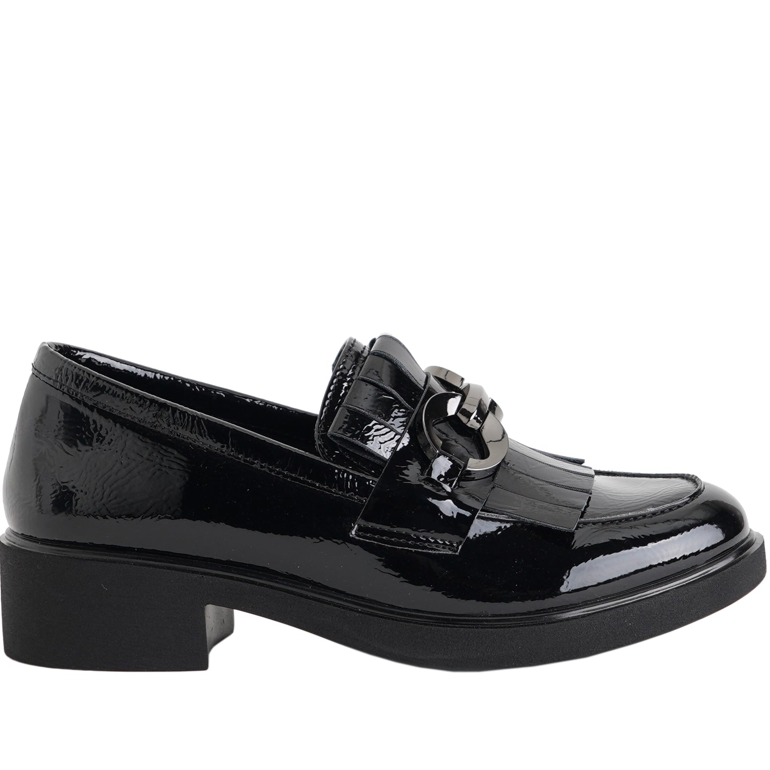 Mocassino lucido con tacco CINZIA SOFT CI2051 Nero Donna