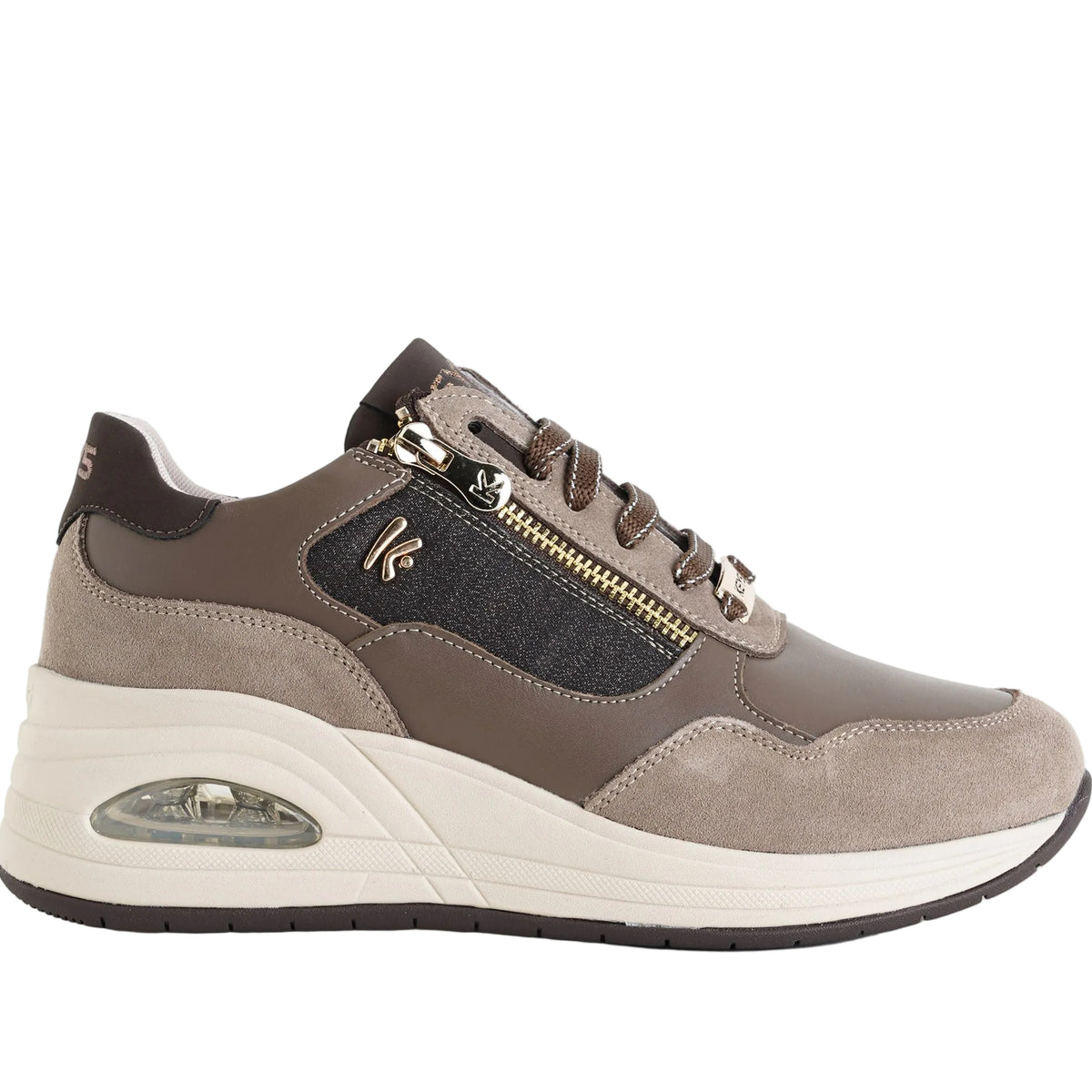 Sneakers con zeppa Keys K-13610 Taupe