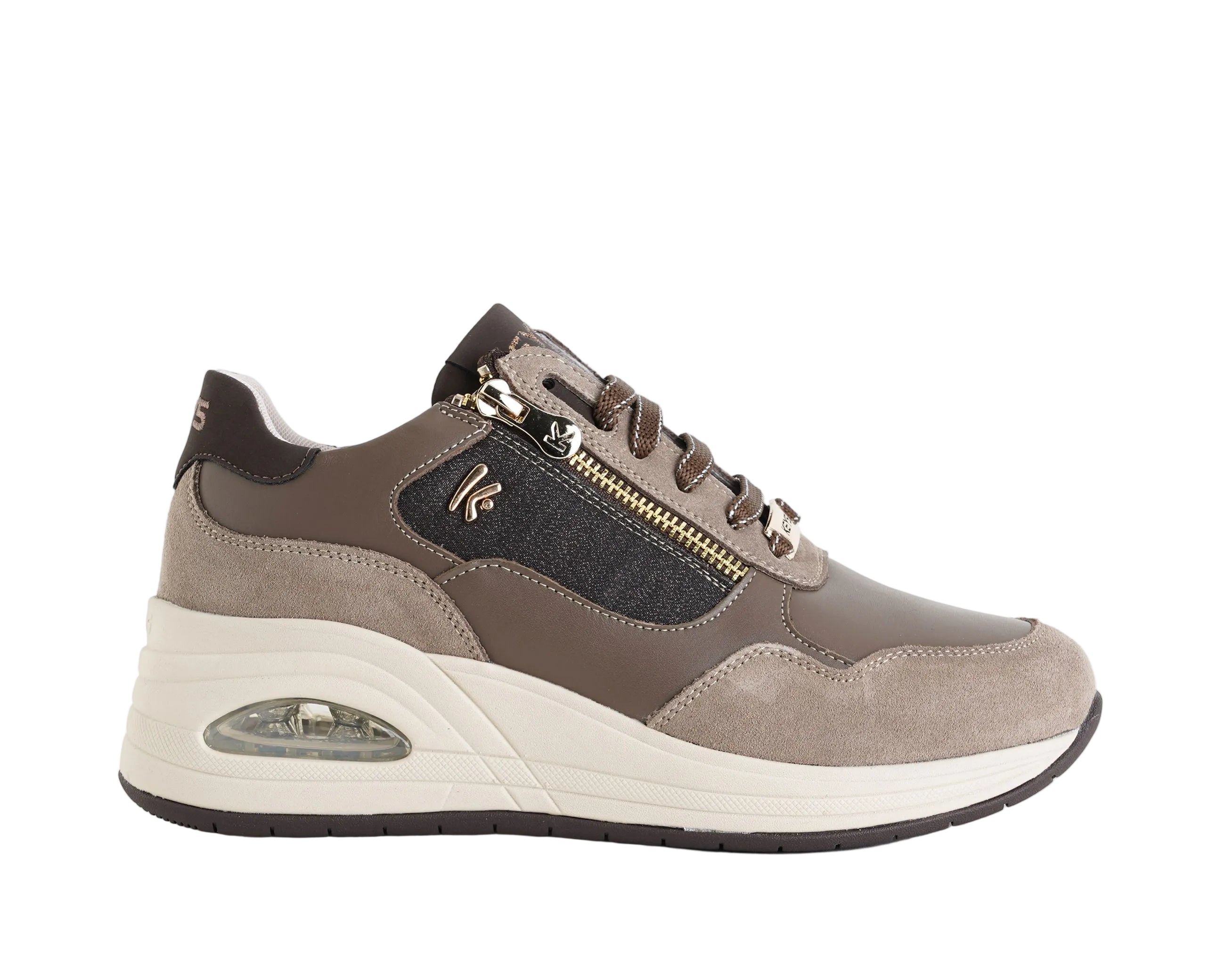 Sneakers con zeppa Keys K-13610 Taupe
