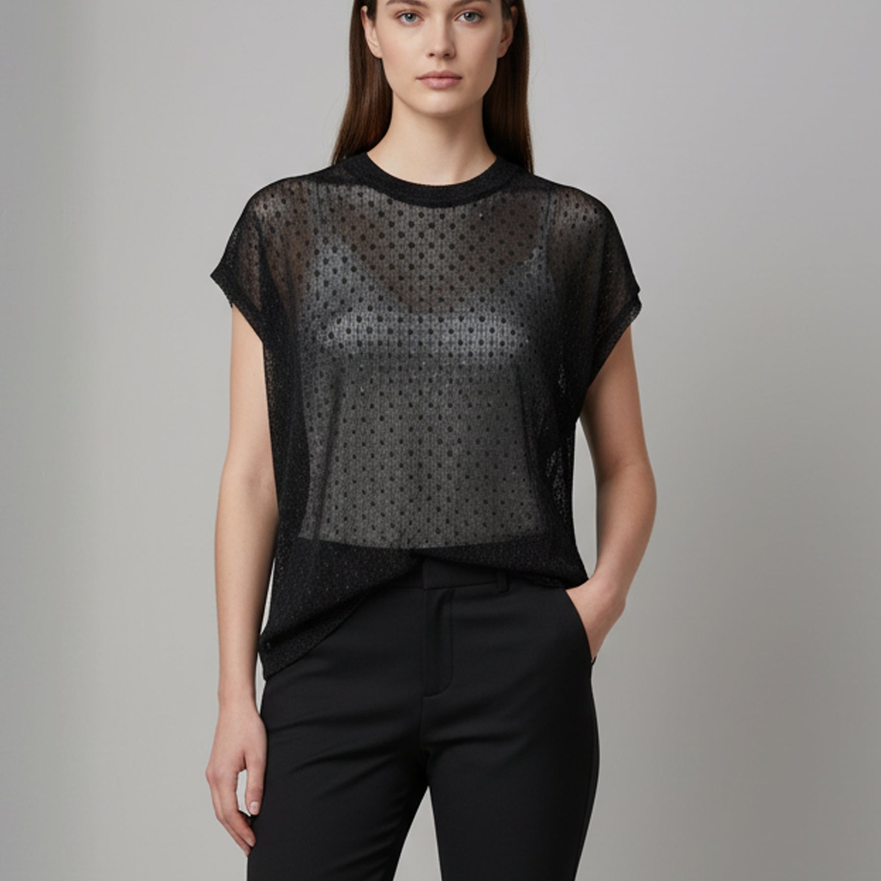 Maglia in lurex Anonyme K46SB301 Black