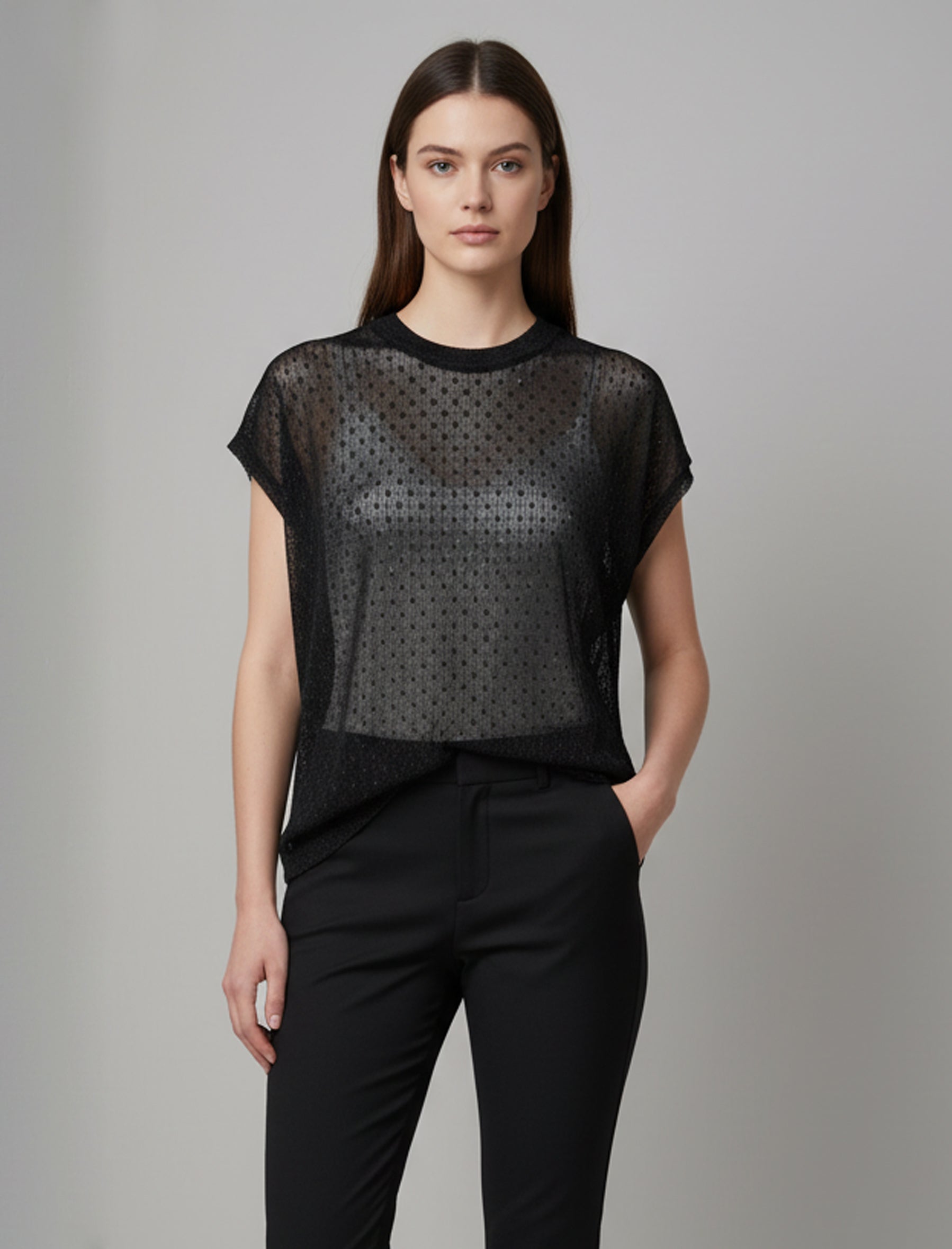 Maglia in lurex Anonyme K46SB301 Black
