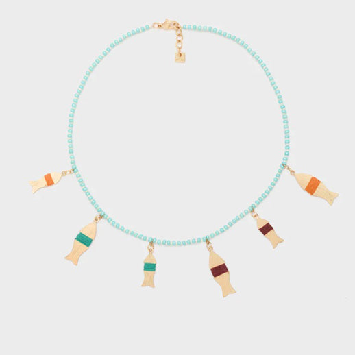 Collana Nalì Sea con Perline e Pendenti Turchese KACL0027 Donna