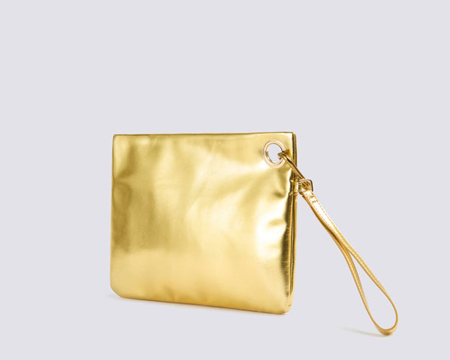 Clutch laminata con logo Sundek AW416ABPU7LA Gold
