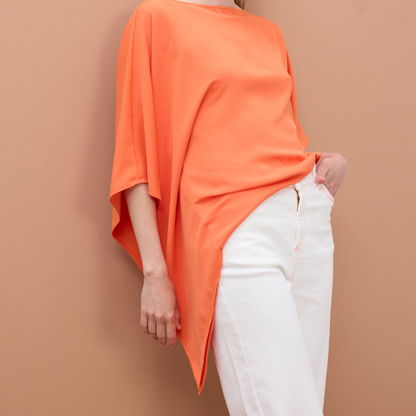 Blusa a strati con maniche scese Lola Casademunt MS2615042 Arancione Donna